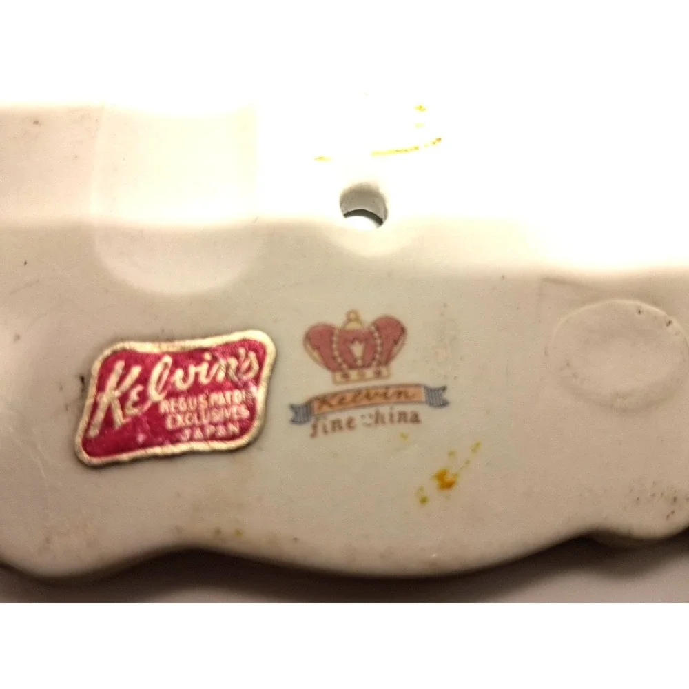 2 Vintage Japan Porcelain Kelvin's Floral Double Light Switch